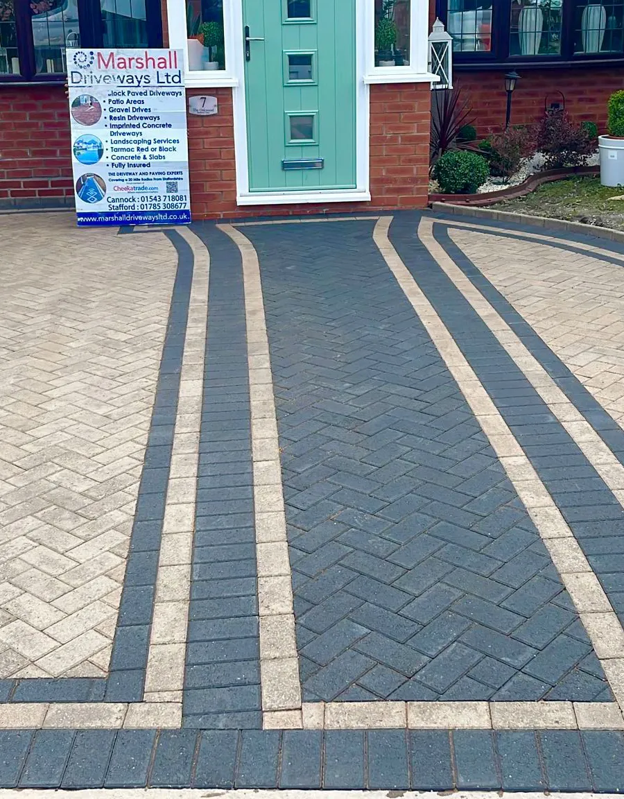 Block paving driveway installed by Marshall Driveways Ltd in Cannock