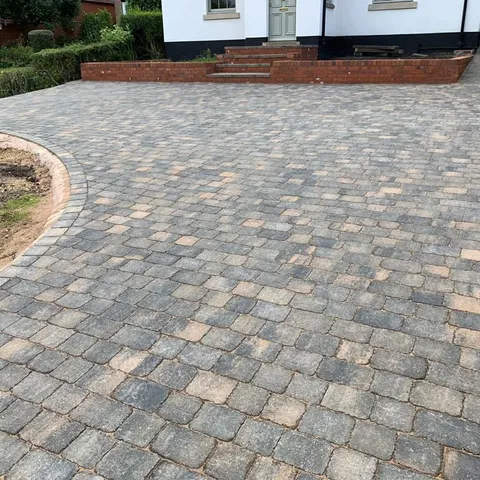 Block paving driveway installation in Wolverhampton