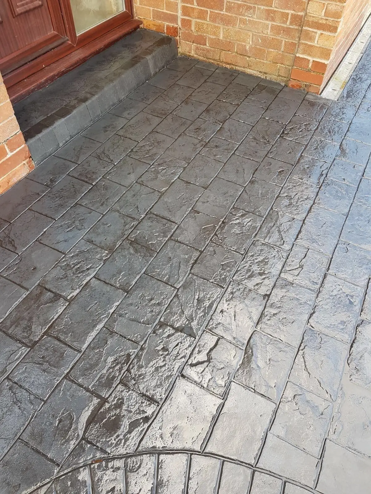 Imprinted concrete surface installed by Marshall Driveways Ltd