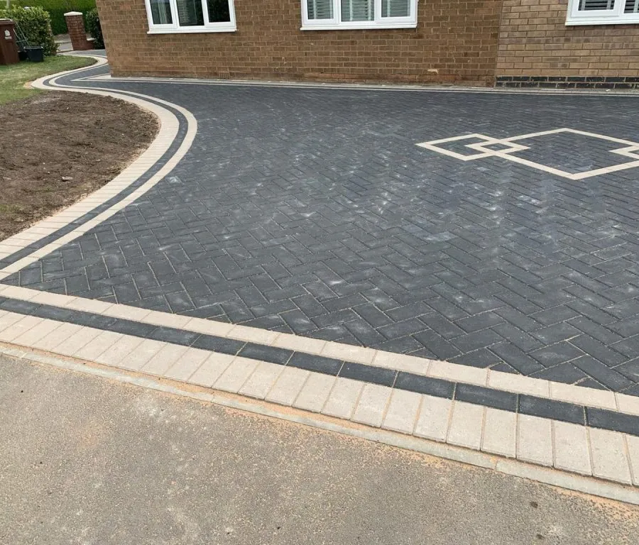 Block paving driveway installed by Marshall Driveways Ltd in Wolverhampton